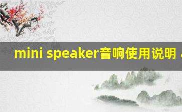 mini speaker音响使用说明 a10